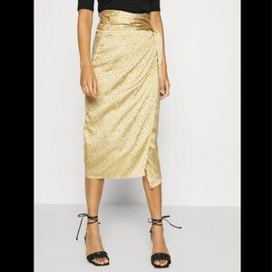 never fully dressed gold wrap skirt Small 2000s Nicole Miller Collection Shiny Black Lamé Cocktail Party R –  Style & Salvage main image 0